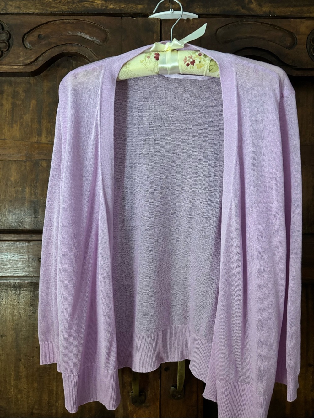 Light Lavender Open-Front Women’s Sweater Cardigan